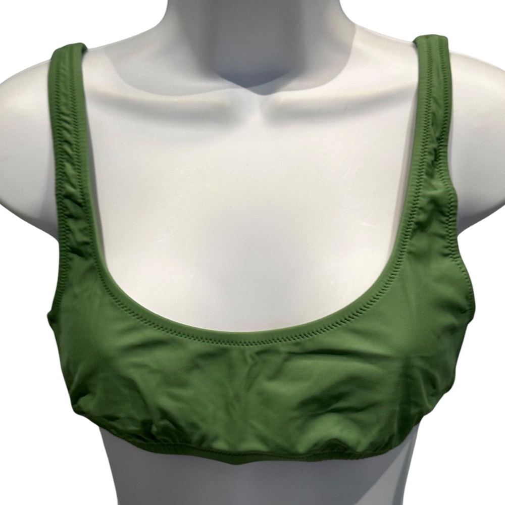 J. Crew Green Heritage Scoop Neck Bikini Top Size Medium New with Tag